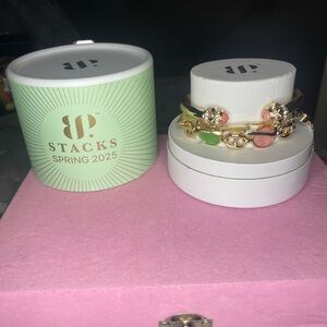 Gold and Pink Stacks Bracelets